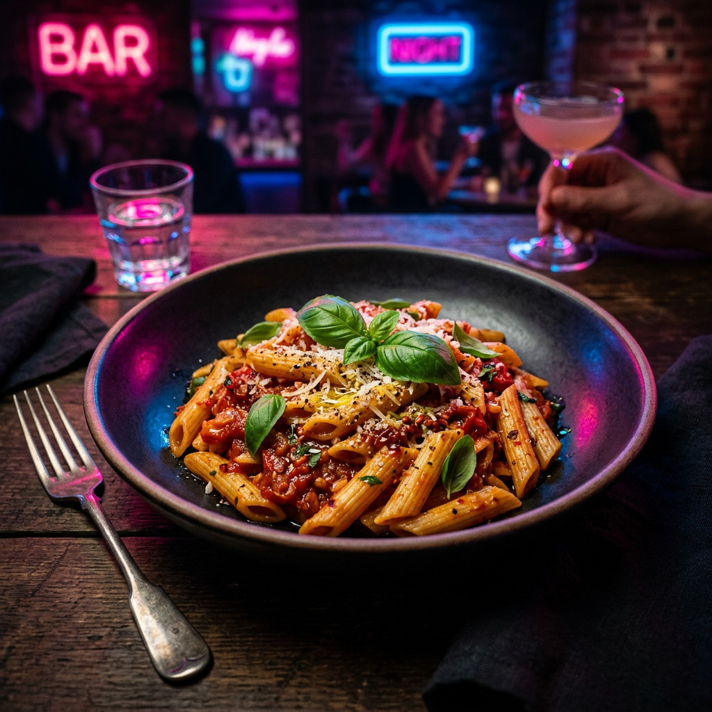 Penne Arrabiata — Mains at The Affair Restro Bar