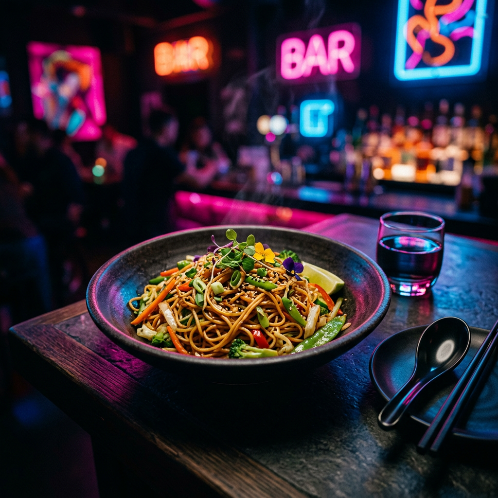 Veg Hakka Noodles — Asian Corner at The Affair Restro Bar